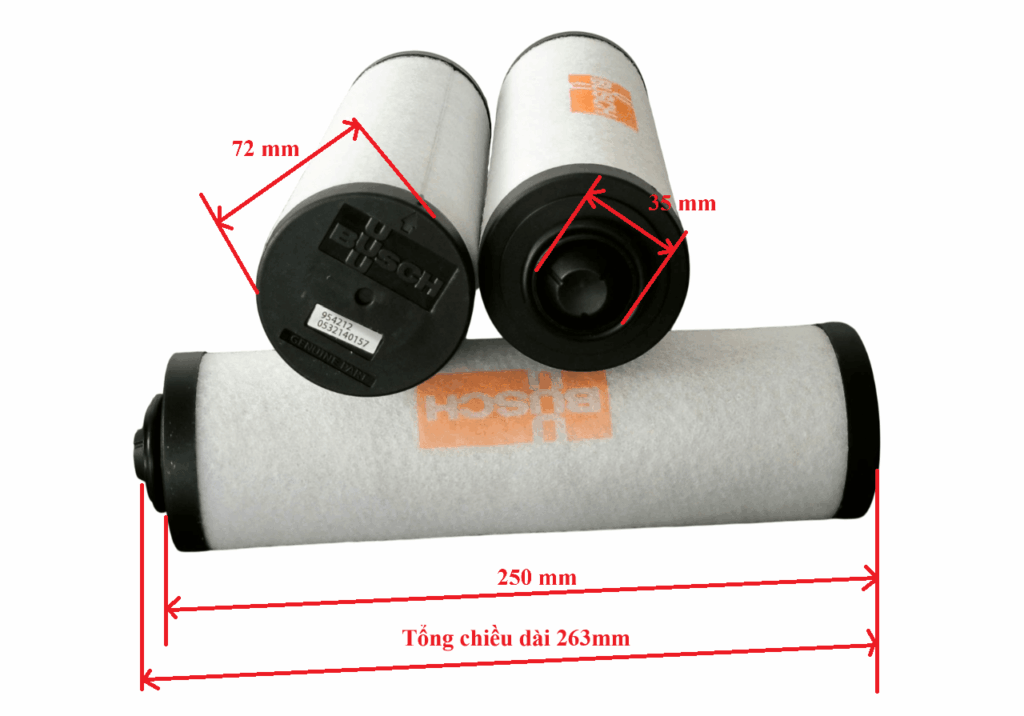 kích thước lọc tách dầu busch 0532140157